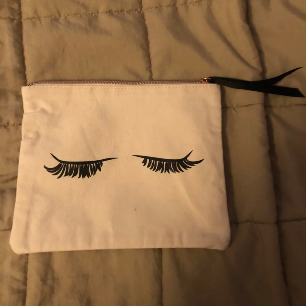 Target Cream and Black Lashes Makeup Bag